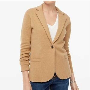 J. Crew Camel‎ Knit Blazer Cardigan Jacket Women 2X One Button